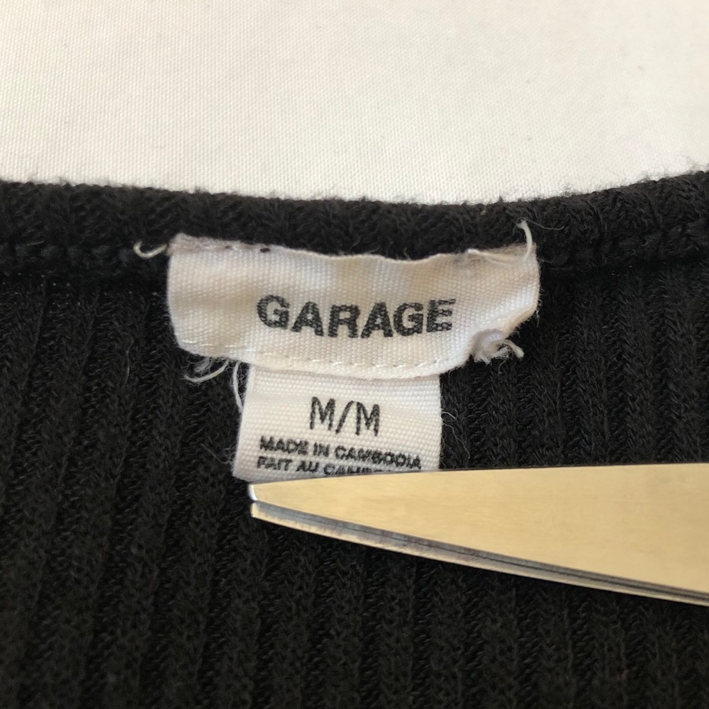 Garage: Black Ribbed Top - Picture 5 of 5